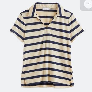 Gili striped polo v-neck, Size L